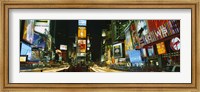 Neon boards in a city lit up at night, Times Square, New York City, New York State, USA Fine Art Print