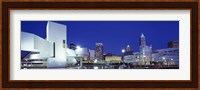 Buildings lit up, Cleveland, Ohio Fine Art Print