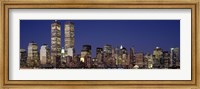 Skyline with World Trade Center at Night Fine Art Print