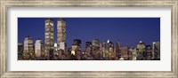 Skyline with World Trade Center at Night Fine Art Print