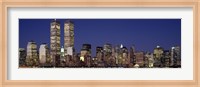 Skyline with World Trade Center at Night Fine Art Print