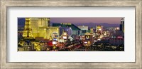 MGM Grand and Paris Casinos at night, Las Vegas, Nevada Fine Art Print