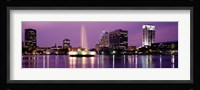 View Of A City Skyline At Night, Orlando, Florida, USA Fine Art Print