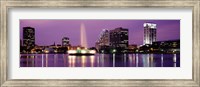 View Of A City Skyline At Night, Orlando, Florida, USA Fine Art Print