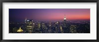Twilight, Aerial, NYC, New York City, New York State, USA Fine Art Print