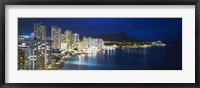 Buildings On The Waterfront, Waikiki, Honolulu, Oahu, Hawaii, USA Fine Art Print