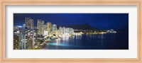 Buildings On The Waterfront, Waikiki, Honolulu, Oahu, Hawaii, USA Fine Art Print