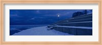 Snow on steps at the lakeside, Lake Michigan, Chicago, Cook County, Illinois, USA Fine Art Print