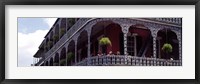 People sitting in a balcony, French Quarter, New Orleans, Louisiana, USA Fine Art Print