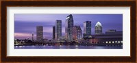 USA, Florida, Tampa, View of an urban skyline at night Fine Art Print