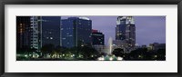 Fountain in Lake Eola lit up at night, Summerlin Park, Orlando, Florida Fine Art Print