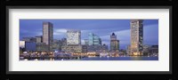 Panoramic View Of An Urban Skyline At Twilight, Baltimore, Maryland, USA Fine Art Print