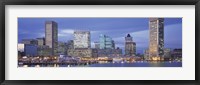Panoramic View Of An Urban Skyline At Twilight, Baltimore, Maryland, USA Fine Art Print