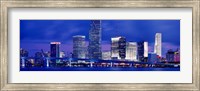 Miami skyline at night, Florida Fine Art Print