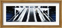Group of people on escalators at an airport, O'Hare Airport, Chicago, Illinois, USA Fine Art Print