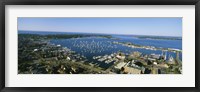 Aerial view of a harbor, Newport Harbor, Newport, Rhode Island, USA Fine Art Print