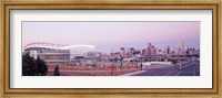 USA, Colorado, Denver, Invesco Stadium, Skyline at dusk Fine Art Print