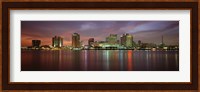 Buildings lit up at the waterfront, New Orleans, Louisiana, USA Fine Art Print
