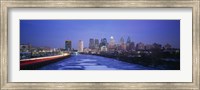 Buildings lit up at night, Philadelphia, Pennsylvania, USA Fine Art Print