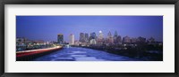Buildings lit up at night, Philadelphia, Pennsylvania, USA Fine Art Print