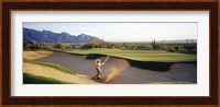 Side profile of a man playing golf at a golf course, Tucson, Arizona, USA Fine Art Print