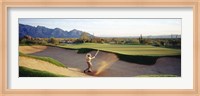 Side profile of a man playing golf at a golf course, Tucson, Arizona, USA Fine Art Print