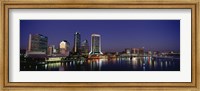 Buildings Lit Up At Night, Jacksonville, Florida, USA Fine Art Print