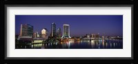 Buildings Lit Up At Night, Jacksonville, Florida, USA Fine Art Print
