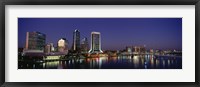 Buildings Lit Up At Night, Jacksonville, Florida, USA Fine Art Print