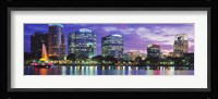 Panoramic View Of An Urban Skyline At Night, Orlando, Florida, USA Fine Art Print
