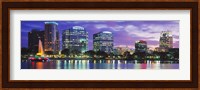Panoramic View Of An Urban Skyline At Night, Orlando, Florida, USA Fine Art Print