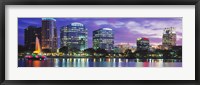 Panoramic View Of An Urban Skyline At Night, Orlando, Florida, USA Fine Art Print