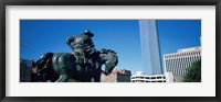 Low Angle View Of A Statue In Front Of Buildings, Dallas, Texas, USA Fine Art Print