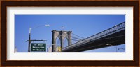 Low angle view of a bridge, Brooklyn Bridge, Manhattan, New York City, New York State, USA Fine Art Print