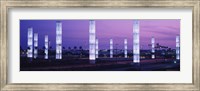 Light sculptures lit up at night, LAX Airport, Los Angeles, California, USA Fine Art Print