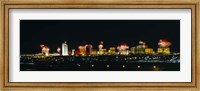 Distant View of Buildings Lit Up At Night, Las Vegas, Nevada, USA Fine Art Print