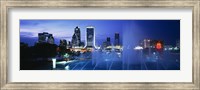 Fountain, Cityscape, Night, Jacksonville, Florida, USA Fine Art Print