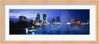 Fountain, Cityscape, Night, Jacksonville, Florida, USA Fine Art Print