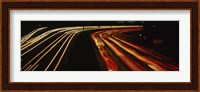 High angle view of traffic on a road at night, Oakland, California, USA Fine Art Print