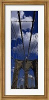 Low angle view of a bridge, Brooklyn Bridge, Manhattan (color, vertical) Fine Art Print