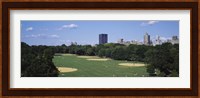 High angle view of the Great Lawn, Central Park, Manhattan, New York City, New York State, USA Fine Art Print