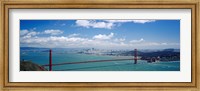 High angle view of a suspension bridge across a bay, Golden Gate Bridge, San Francisco, California, USA Fine Art Print