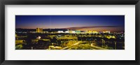 High angle view of buildings lit up at dusk, Las Vegas, Nevada, USA Fine Art Print