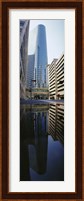 Reflection of buildings on water, Houston, Texas, USA Fine Art Print