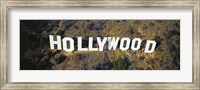 USA, California, Los Angeles, Aerial view of Hollywood Sign at Hollywood Hills Fine Art Print