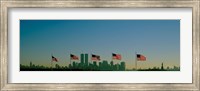 American flags in a row, New York City, New York State, USA Fine Art Print