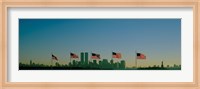 American flags in a row, New York City, New York State, USA Fine Art Print