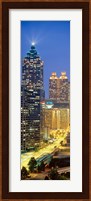 Skyscrapers lit up at night, Atlanta, Georgia, USA Fine Art Print