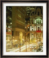 Building lit up at night, City Hall, Philadelphia, Pennsylvania, USA Fine Art Print
