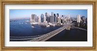 Aerial View Of Brooklyn Bridge, Lower Manhattan, NYC, New York City, New York State, USA Fine Art Print